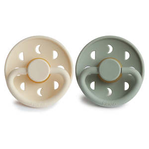 Moon Phase Two Colour Packs Natural Rubber: Moon Phase Latex Pacifier Cream / Sage