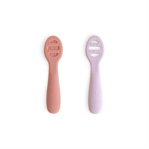 Mushie Baby Accesories: First Feeding Baby Spoons (2-pack) - Rose/Soft Lilac