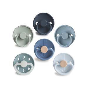 FRIGG 6-Pack Pacifiers - Round Silicone - Endless Sea