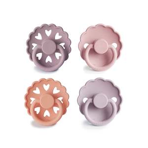 Frigg Pacifiers 1: FRIGG 4-Pack Pacifiers - Round Silicone - Sunset Bliss