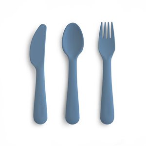 Mushie Fork Spoon Sets: Mushie Cutlery - Twilight Blue