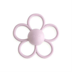 Mushie Teethers: Mushie Daisy Rattle Teether - Soft Lilac