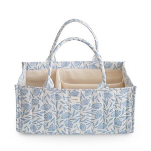 Mushie: Mushie Diaper Caddy - Blue Flowers