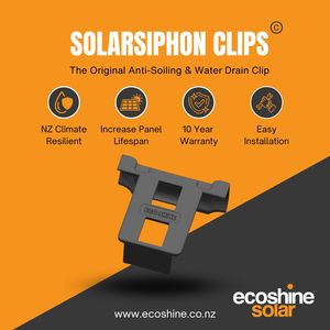 Products: Solarsiphon Anti-Soiling & Solar Water Drain Clips Eco Shine Solar