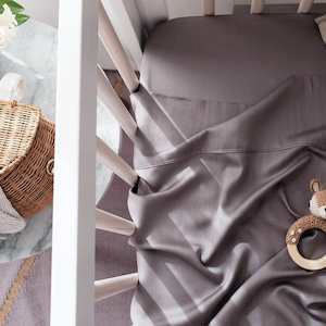 Mulberry Threads: Organic Bamboo Cot Sheet Set : Steel