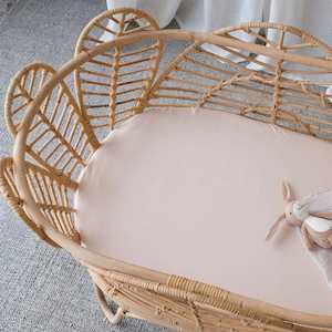 Organic Bamboo Fitted Bassinet Sheet : Blush