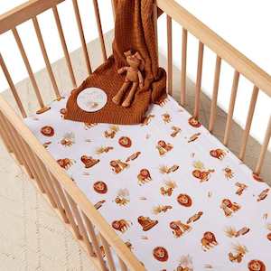 Fitted Cot Sheet : Lion
