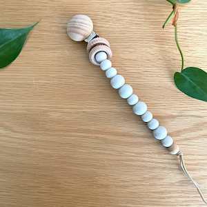 Holders For Pacifiers Teethers And Comforters: Silicone Pacifier Holder with Clip : Grey