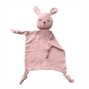 Muslin Comforter Bunny with Bell : Pink