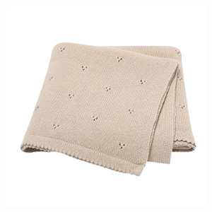 Cotton Pointelle Baby Blanket : Hazelnut