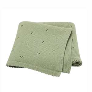 Cotton Pointelle Baby Blanket : Sage