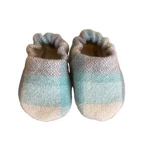 Vintage Wool Booties 0-6Mth: Mauve & Blue