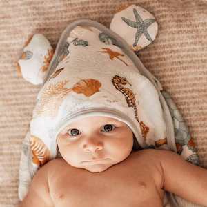 Bamboo Hooded Towel & Wash Cloth: Nautilus