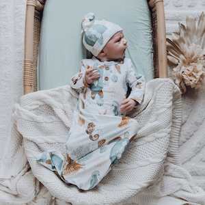 Knotted Newborn Sleep Gown : Nautilus
