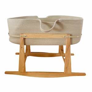 Bundle | Cotton Co-Sleeper Moses Basket - Natural