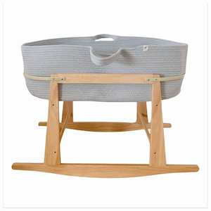 Bundle | Cotton Co-Sleeper Moses Basket - Dove Grey