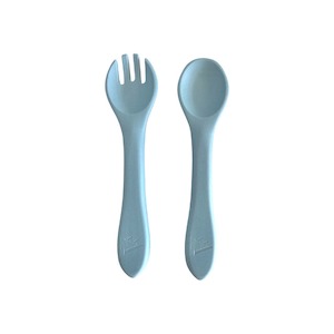 Silicone Two Piece Cutlery Set : Sky