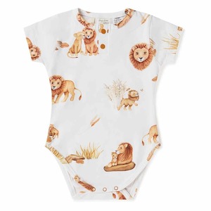 Snugglehunnykids Sale: Organic Cotton Short Sleeve Bodysuit : Lion