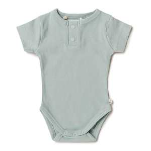 Organic Cotton Short Sleeve Bodysuit : Sage