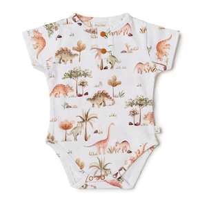 Organic Cotton Short Sleeve Bodysuit : Dino