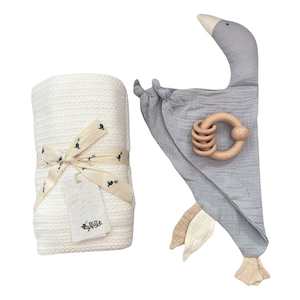 Gift Boxes 100 150: Gift Box : Muslin Goose Sky & Natural Cot Cellular