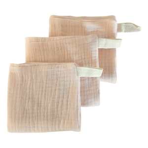 All: Muslin Cloths 3pk: Blush Pink