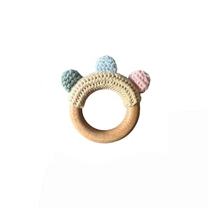 Crochet Teether Ring : Vanilla