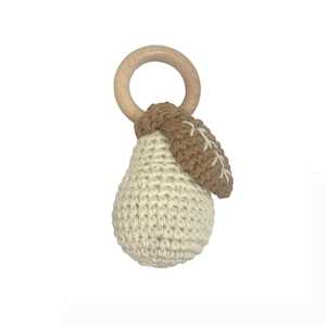 Crochet Teether Rattle : Pear