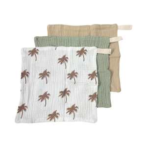 Muslin Cloths 3pk: Neutral Palm