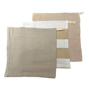 All: Muslin Cloths 3pk: Natural Stripe