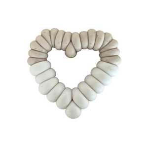 All: Silicone Teether Ring | Heart : Oatmeal