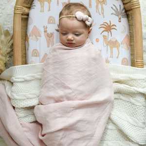 Muslin Bamboo Cotton Wrap : Dusky Rose