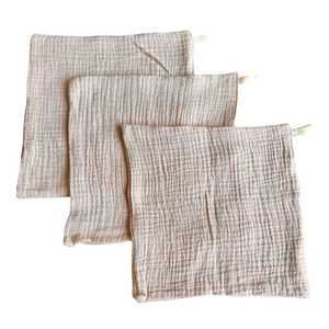 Muslin Cloths 3pk: Antique Blush