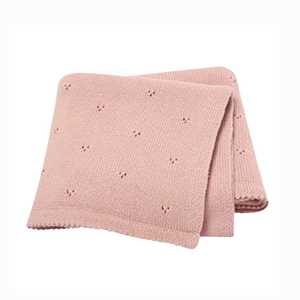 New: Cotton Pointelle Baby Blanket : Rose