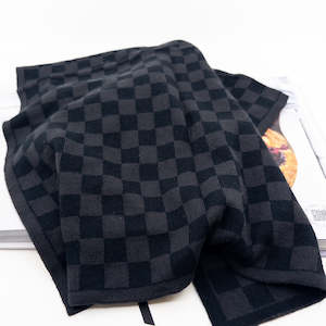 Kitchen Towels: Kitchen Towel | Tea Towel - Poppy Seed Chequer