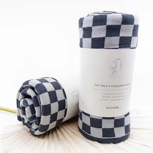 Hair & Travel Towel - Graphite Chequer