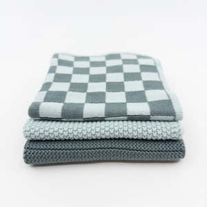 Trial Packs: Dishcloth Variety 3pk - Sea Foam Chequer
