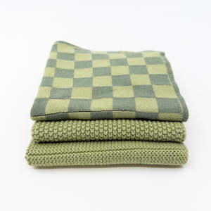 Trial Packs: Dishcloth Variety 3pk - Avocado Chequer