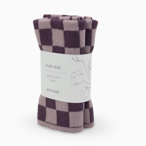 Multi Cloth 2pk - Grape | Orchid Chequer