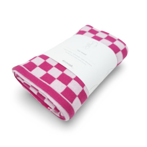 Bath Body: Hair Towel Mini - Raspberry Sherbet Chequer