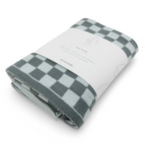 Bath Body: Hair Towel Mini - Seafoam Chequer