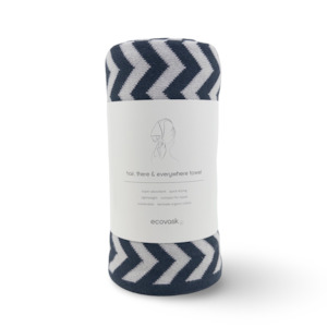 Hair & Travel Towel - Navy Chevron