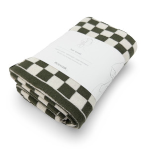Bath Body: Hair Towel Mini - Olive Chequer