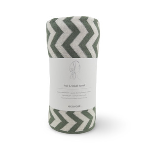 Hair & Travel Towel - Sage Chevron