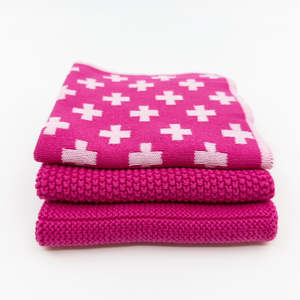 Mixed Cloth 3pk - Raspberry
