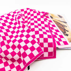 Kitchen Towel | Tea Towel - Raspberry Chequer