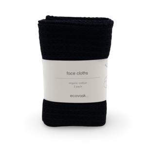 Face Cloths 2pk - Raven (Black)