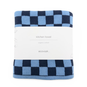Kitchen Towels: Kitchen Towel | Tea Towel - Navy Cornflower Chequer