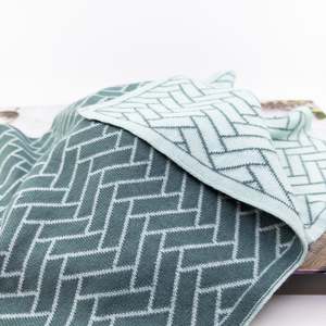 Kitchen Towel | Tea Towel - Sea Foam Herringbone