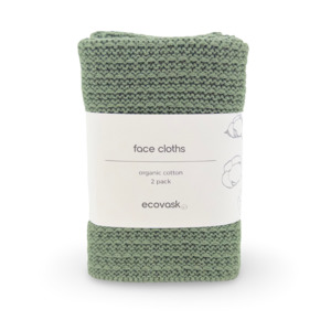 Face Cloths 2pk - Sage
